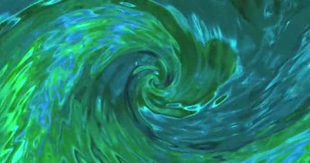 Rotación Embudo Abstracto Brillante Color Verde Azul Animación Metal Caramelo — Vídeos de Stock