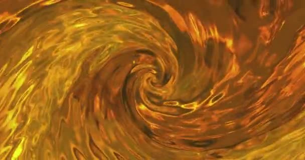 Rotación Embudo Abstracto Color Dorado Brillante Aceite Sintético Animación Caramelo — Vídeos de Stock