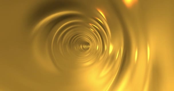 Lot Głąb Złotego Tunelu Animacja Tła Płynnych Pętli Wysokiej Jakości — Wideo stockowe
