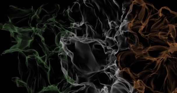 Die Flagge Irlands Verwandelt Sich Rauch Staatliche Schwächung Alpha Kanal — Stockvideo