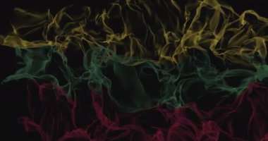 Litvanya bayrağı dumana dönüşüyor. Devlet zayıflatıcı konsept, alfa kanal. Yüksek kalite 4k görüntü