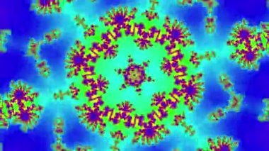 Psikedelik renkli gökkuşağı kaleydoskopu, soyut arkaplan animasyonunda bulanık hareket ve yeni eşsiz sanat tarzı kalitesi, VJ için neşeli ve havalı dinamik video. Yüksek kalite 4k görüntü