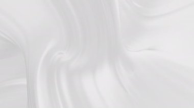 Sıvı soyut beyaz arkaplan. Pürüzsüz, parlak bir doku. Cazibeli ipek arka plan animasyonu. Üç boyutlu kusursuz döngü. Yüksek kalite 4k görüntü