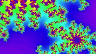 Gökkuşağı fraktalına doğru iç içe uçan psikedelik renkli, soyut bir arka plan animasyonunda benek hareketi ve VJ için eşsiz bir sanat tarzı kalitesi, neşeli ve havalı dinamik video. Yüksek kalite 4k