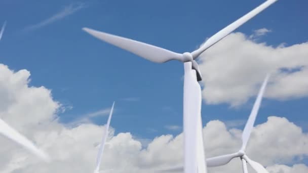 Wind Turbines Clean Green Wind Energy Reduce Carbon Footprint Global — Stock video