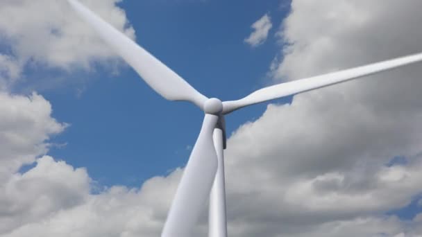 Wind Turbines Clean Green Wind Energy Reduce Carbon Footprint Global — Stockvideo