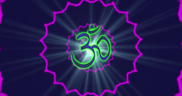 Looped Animation Enlightenment Multi Colored Energy Chakra Aura Fields Forming — Stockvideo