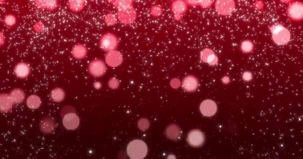 Red Confetti Bokeh Lights Red Christmas Background High Quality Footage — ストック動画