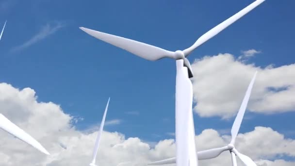 Wind Turbines Clean Green Wind Energy Reduce Carbon Footprint Global — Stock video