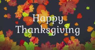 Animated dry autumn leaves background, happy thanksgiving day background concept. High quality 4k footage