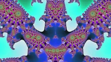 Psikedelik renkli fraktal hareket bulanıklığı ve soyut boyalı arkaplan animasyonu, stil sanatının yeni eşsiz kalitesi, neşeli ve dinamik VJ videosu. Yüksek kalite 4k görüntü