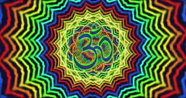 Looped Animation Enlightenment Multi Colored Energy Chakra Aura Fields Forming — 图库视频影像