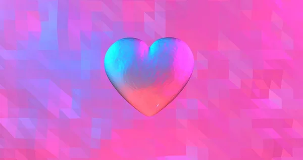 Neon background with glowing ultraviolet heart. For St. Valentines Day event, Mothers Day, anniversary, wedding invitation e-card. 3D rendering 3D illustration