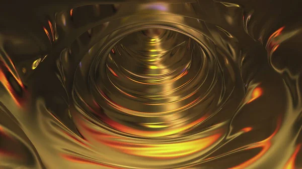 Golden Liquid Tunnel Torus High Quality Image — Stockfoto