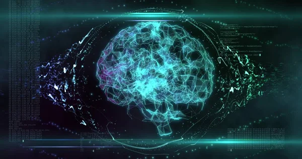 Futurystyczna Koncepcja Ludzkiego Interfejsu Mózgu Technologia Skanowania Mózgu Diagnostyka Neurochirurgiczna — Zdjęcie stockowe