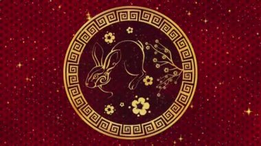 Çin Bahar Festivali, yeni yıl kutlamaları için kırmızı zemin. Yüksek kalite 4k görüntü