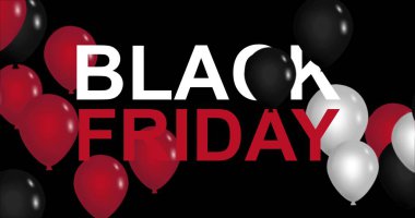 Black Friday Reklamcılık ve Balon Arkaplanı Yüksek Kaliteli Görüntü