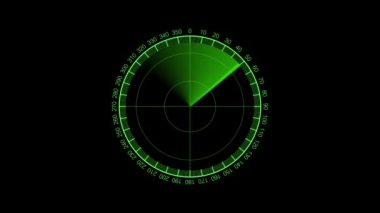 Dijital yeşil radar HUD elementleri. Soyut canlandırma navigasyon arayüzü.
