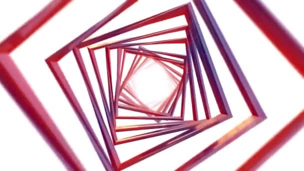 Tunel Kwadratów Abstrakcyjna Animacja Wlatująca Pustkę — Wideo stockowe