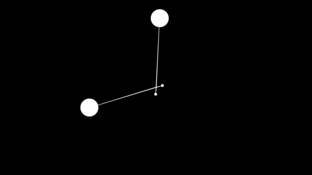 Animated Lines White Dots Abstract Technology Black Background — Stock Video