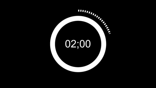 Ten Second Stopwatch Animation Digital Timer Countdown Clock White Text — Stock Video