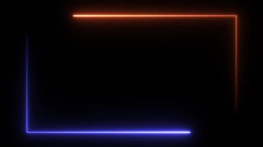 Parlak neon çerçeve soyut arkaplan canlandırması.