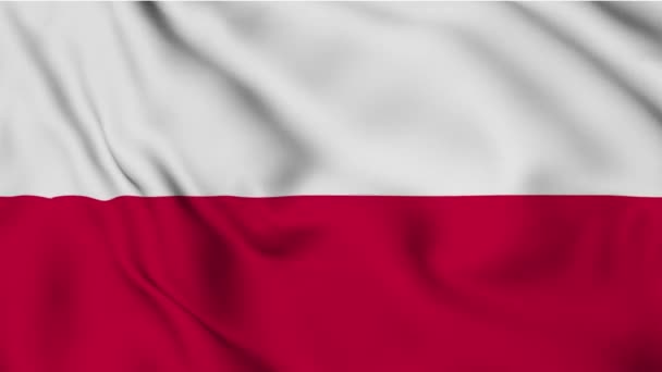 Bandeira Acenando Animação Laço Polônia Contexto Abstrato — Vídeo de Stock