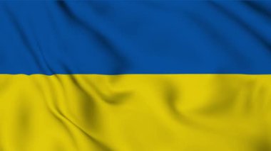 Ukrayna döngü animasyonunun sallanan bayrağı. Soyut arkaplan.