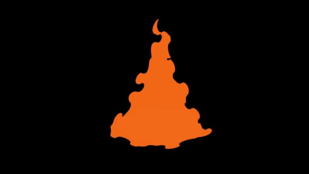 Animation Fire Burning Cartoon Fire Animation Black Background — Vídeo de Stock