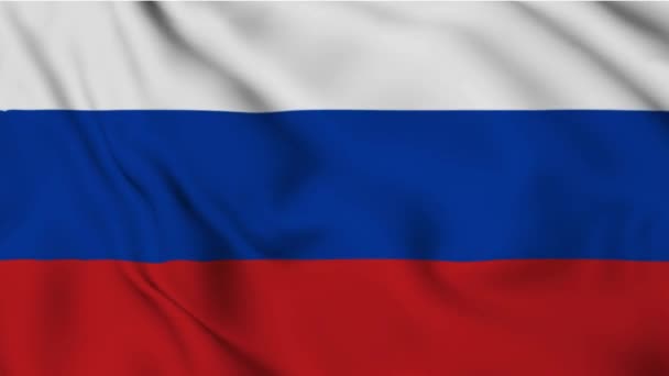 Ondeando Bandera Rusia Bucle Animación Fondo Abstracto — Vídeo de stock