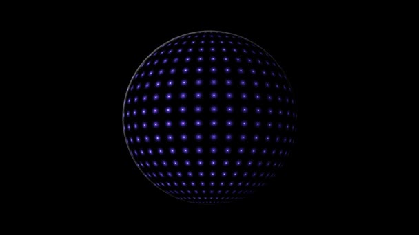 Abstract Rotating Sphere Animation Black Background — Vídeo de Stock