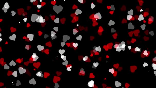 Flying Pink Hearts animation abstraite. — Video