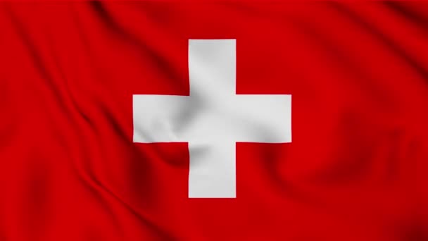 Bandeira ondulante da Suíça animação loop. — Vídeo de Stock