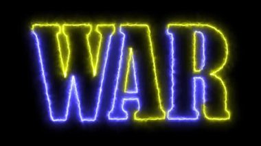 WAR metninin sarı-mavi animasyonu.