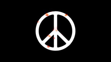 Barış sembolünün yakılması soyut canlandırma.