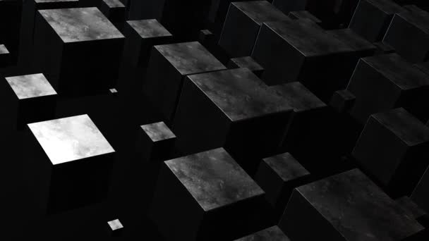 Cajas de cubo dinámico abstracto de animación. — Vídeo de stock