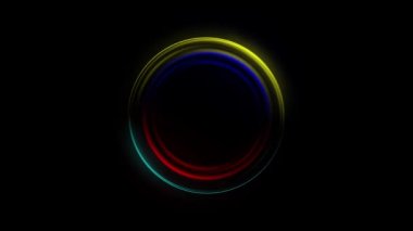 Siyah bir arkaplanda renkli dairesel enerji.