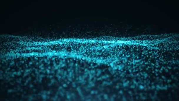 Animación abstracta digital azul partículas onda. — Vídeo de stock