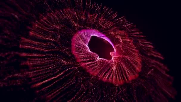 Animación espiral hipnótica de partículas coloridas. — Vídeo de stock