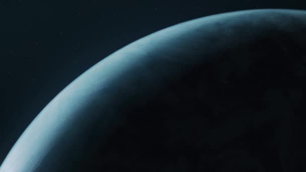 日の出のアニメーションと現実的な回転惑星. — ストック動画