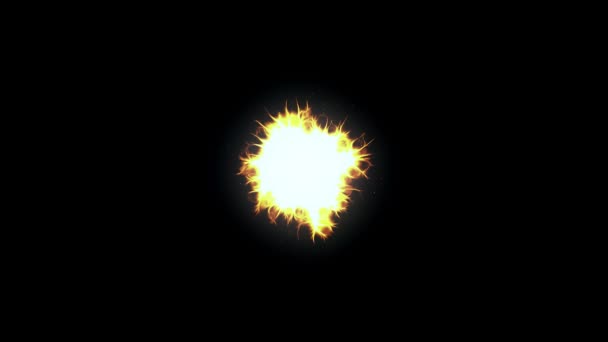 Explosion du feu, particules futuristes animation de l'énergie des ondes de choc cosmiques. — Video