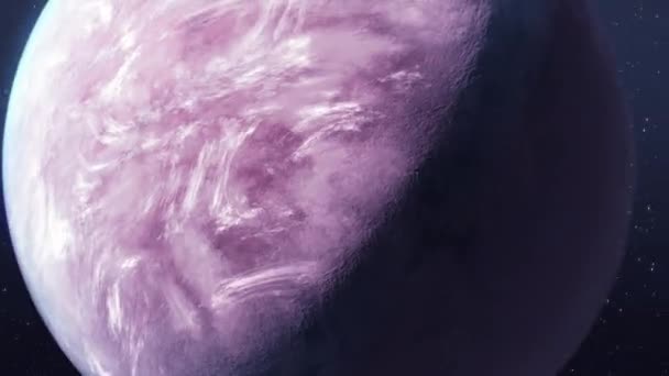 Realistyczna piękna animacja różowej planety w kosmosie. — Wideo stockowe