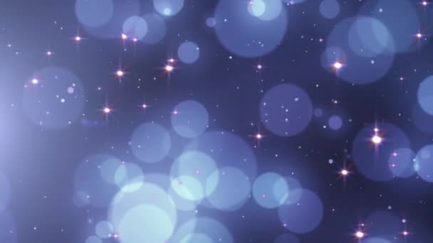 Blue elegante brilho partículas bokeh animação. — Vídeo de Stock