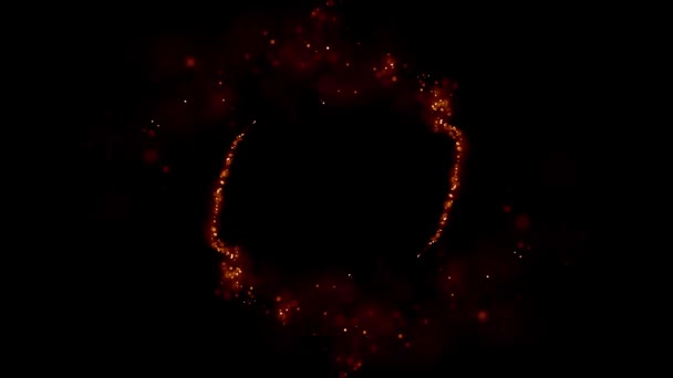 Animação de trilha de círculo de partículas de fogo brilhante. — Vídeo de Stock