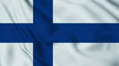 Finlandiya bayrağının dalgalanması canlandırma döngüsü.