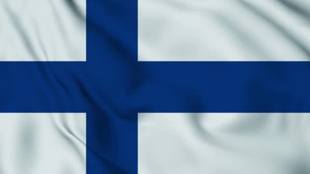 Viftar Finlands flagga loop animation. — Stockvideo