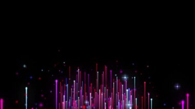 Animasyon boyunca uzanan soyut parıltı dokusu çizgileri.