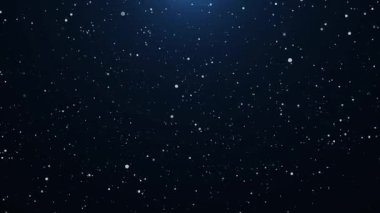 Canlandırma etrafında uçan soyut beyaz parçacıklar.