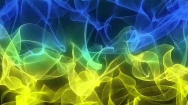 Sarı-mavi yaradılış dalgası soyut arkaplan canlandırması