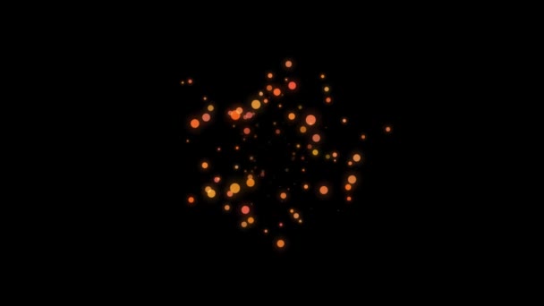Naranja elegante brillo partículas bokeh animación. — Vídeo de stock